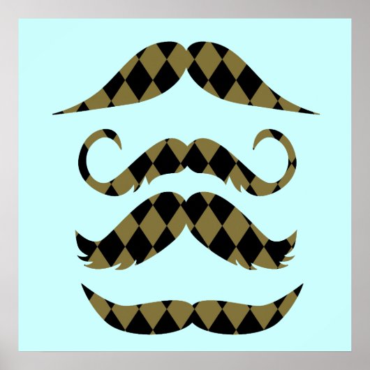 Retro Mustaches Poster (Voorkant)