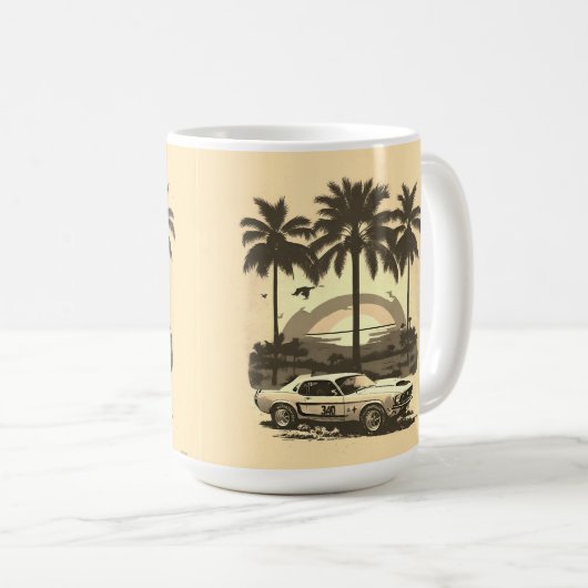 RETRO MUSTANG CAR Mug (Devant droit)