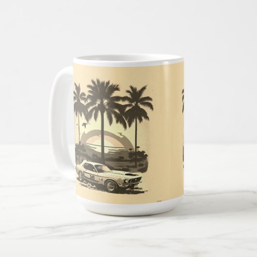 RETRO MUSTANG CAR Mug (Devant gauche)