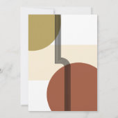 Retro Mustard Beige Terracotta Abstracte bruiloft Kaart (Achterkant)