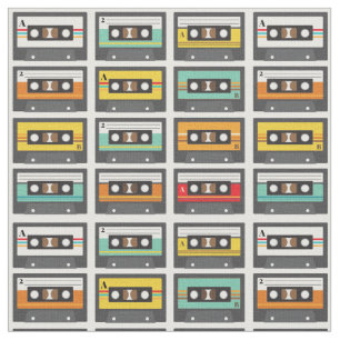 Retro Muziek Cassette Mix Tapepatroon Stof