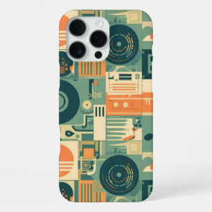 Retro Muziek Liefhebber Abstract Vinyls Banden iPhone 16 Pro Max Hoesje
