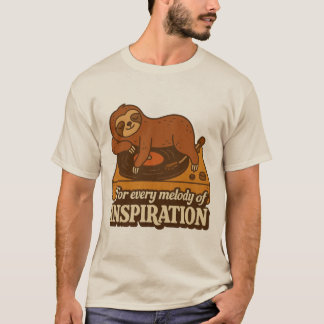 Retro muziek liefhebber Cute dier grafische T-shir T-shirt