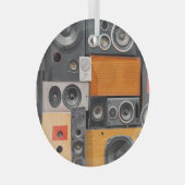 Retro Muziek Luidspreker Muurontwerp Glas Ornament (Voorkant Rechts)