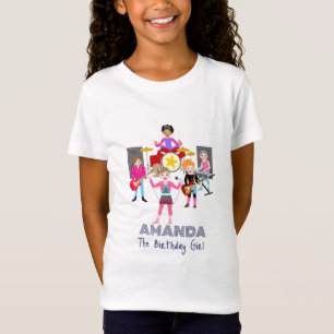 Retro muziek meisjes band Verjaardagsfeest T-shirt