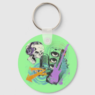RETRO MUZIEK ONTWERP SLEUTELHANGER