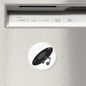 Retro Muziek Record & Note Black Magneet (Insitu (Vaatwasser))