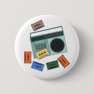 Retro muziek van 80 ronde button 5,7 cm
