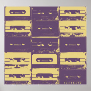 Retro muziekcover in stijl poster