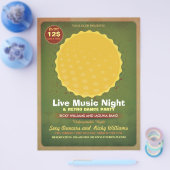 Retro-muziekfeestflyer met fotokader flyer (Enkel)