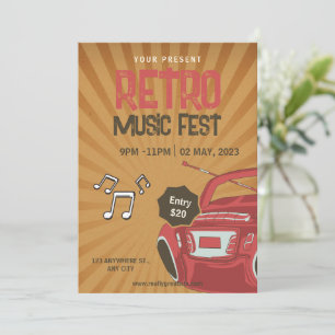 Retro-muziekfestival Flyer, Retro-muziekfeest Uitn Kaart