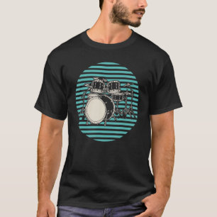 Retro Muziekinstrument Drumstel Drummer Trommels T-shirt