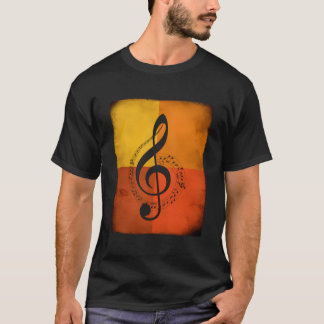 Retro Muziekliefhebber Treble Clef Cool Musicia T-shirt