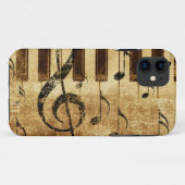 Retro-muzieknoten en piano Case-Mate iPhone case (Achterkant (horizontaal))