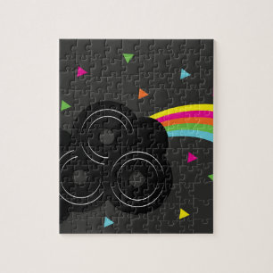 Retro Muziekregenboog 80s Platen Legpuzzel