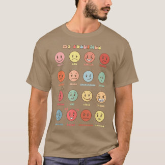 Retro My Feelings Emotion Facets Mental Health Mat T-shirt
