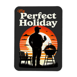 Retro My Perfect Holiday Light Text Flex Magneet