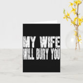 Retro My Wife Will Bury You Funny Couple Married J Kaart (Gele Bloem)