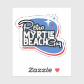 Retro Myrtle Beach Guy Sticker (Vel)