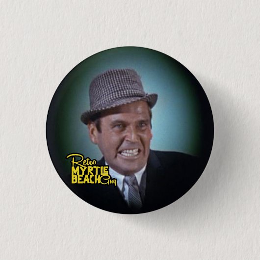 Retro Myrtle-strandman Ronde Button 3,2 Cm (Voorkant)