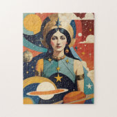 Retro Mystical Celestial Star Goddess Legpuzzel (Verticaal)