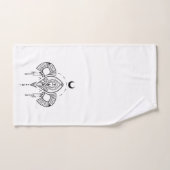 Retro mystiek geometrisch ontwerp in zwart bad handdoek (Handdoek)