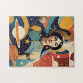 Retro Mystieke Hemelse Ster Godin Legpuzzel (Horizontaal)