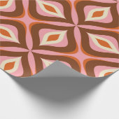 Retro Naadloos patroon in Oranje, bruin, pin Cadeaupapier (Hoek)