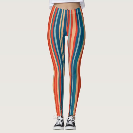  retro naadloze patronen leggings (Voorkant)