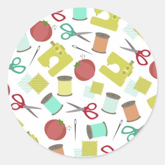 Retro naaien thema envelop afdichting Sticker (Voorkant)