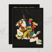 Retro Nacht op de Witte Uitnodiging van het Paard (Voorkant / Achterkant)