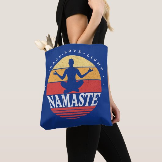 Retro Namaste, yoga pose Draagtas (Dichtbij)