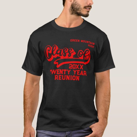 Retro Name Date Class Batch Reunion T-shirt (Voorkant)