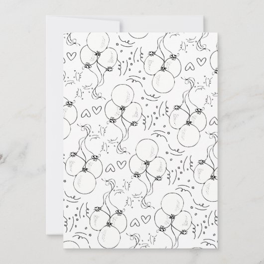 Retro Namen Doodle Moderne Ballon Verjaardag Kaart (Achterkant)