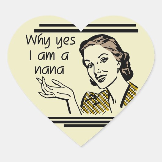 Retro Nana T-shirts en Giften Hart Sticker (Voorkant)