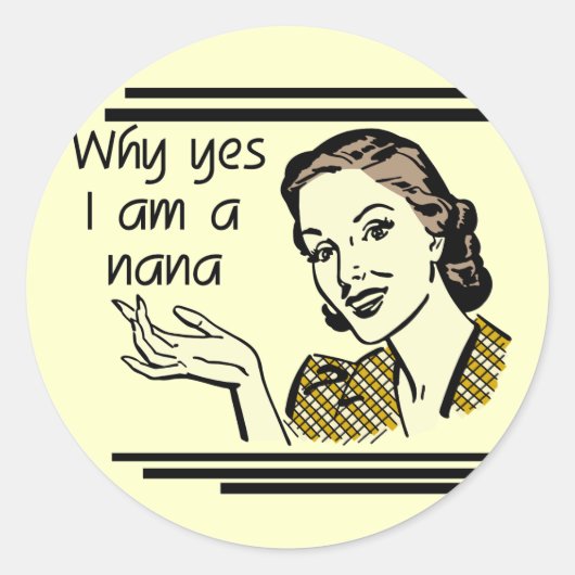 Retro Nana T-shirts en Giften Ronde Sticker (Voorkant)