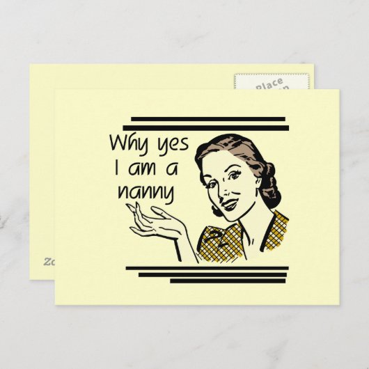 Retro Nanny T-shirts en cadeaus Briefkaart (Voorkant / Achterkant)