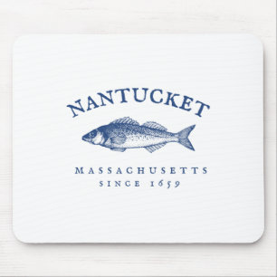 Retro Nantucket Massachusetts Vissen  Muismat