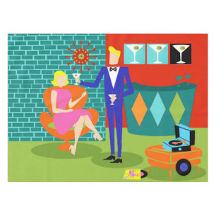 Rétro nappe de couples de Martini