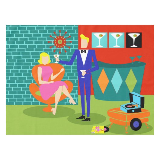 Rétro nappe de couples de Martini (Devant (Horizontal))