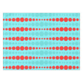 Rétro nappe de points de rouge et de turquoise (Devant (Horizontal))