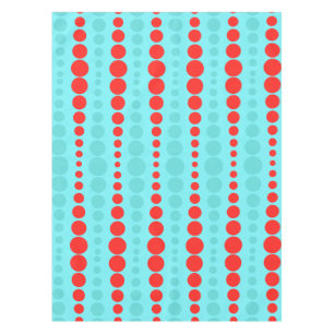 Rétro nappe de points de rouge et de turquoise