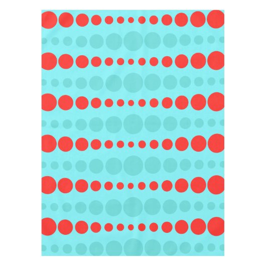 Rétro nappe de points de rouge et de turquoise (Devant)