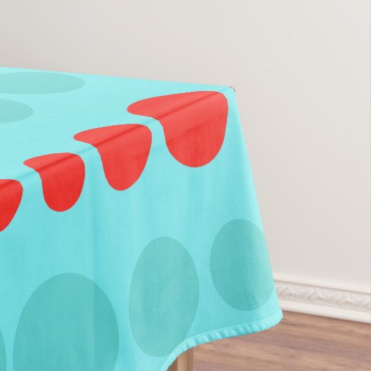 Rétro nappe de points de rouge et de turquoise (In Situ)