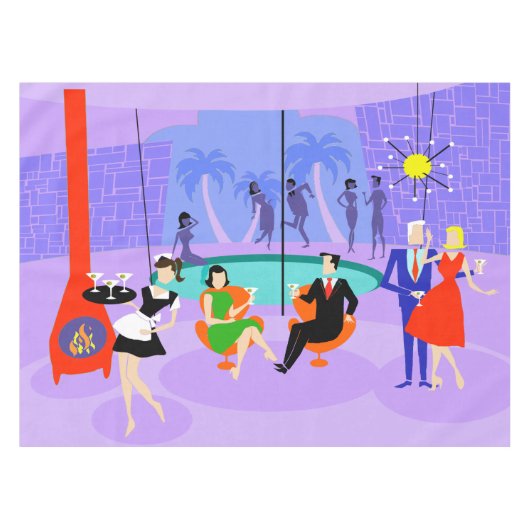 Rétro nappe tropicale de cocktail (Devant (Horizontal))