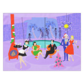 Rétro nappe tropicale de fête de Noël (Devant (Horizontal))