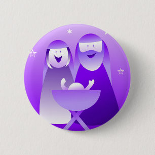 Retro Nativiteit Ronde Button 5,7 Cm
