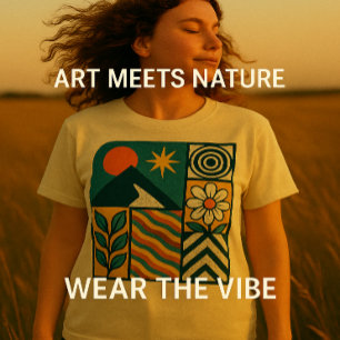 Retro Natuur Abstracte kunst-moderne geometrische T-shirt