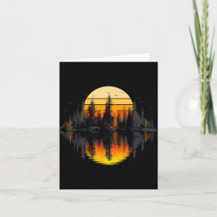 Retro natuur bomen reflectie zonsondergang bos kaart