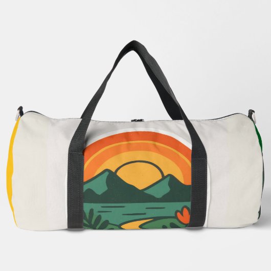 Retro Natuur Sunset - Mountain Plunjezak (Voorkant)